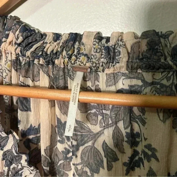 Free people sheer Hendrix printed peasant  top S oversized - Picture 8 of 8